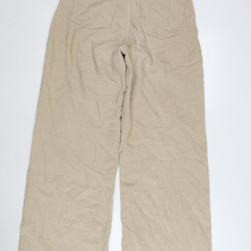 Berksha Womens Beige Cotton Trousers Size 8 L31 in Regular Zip