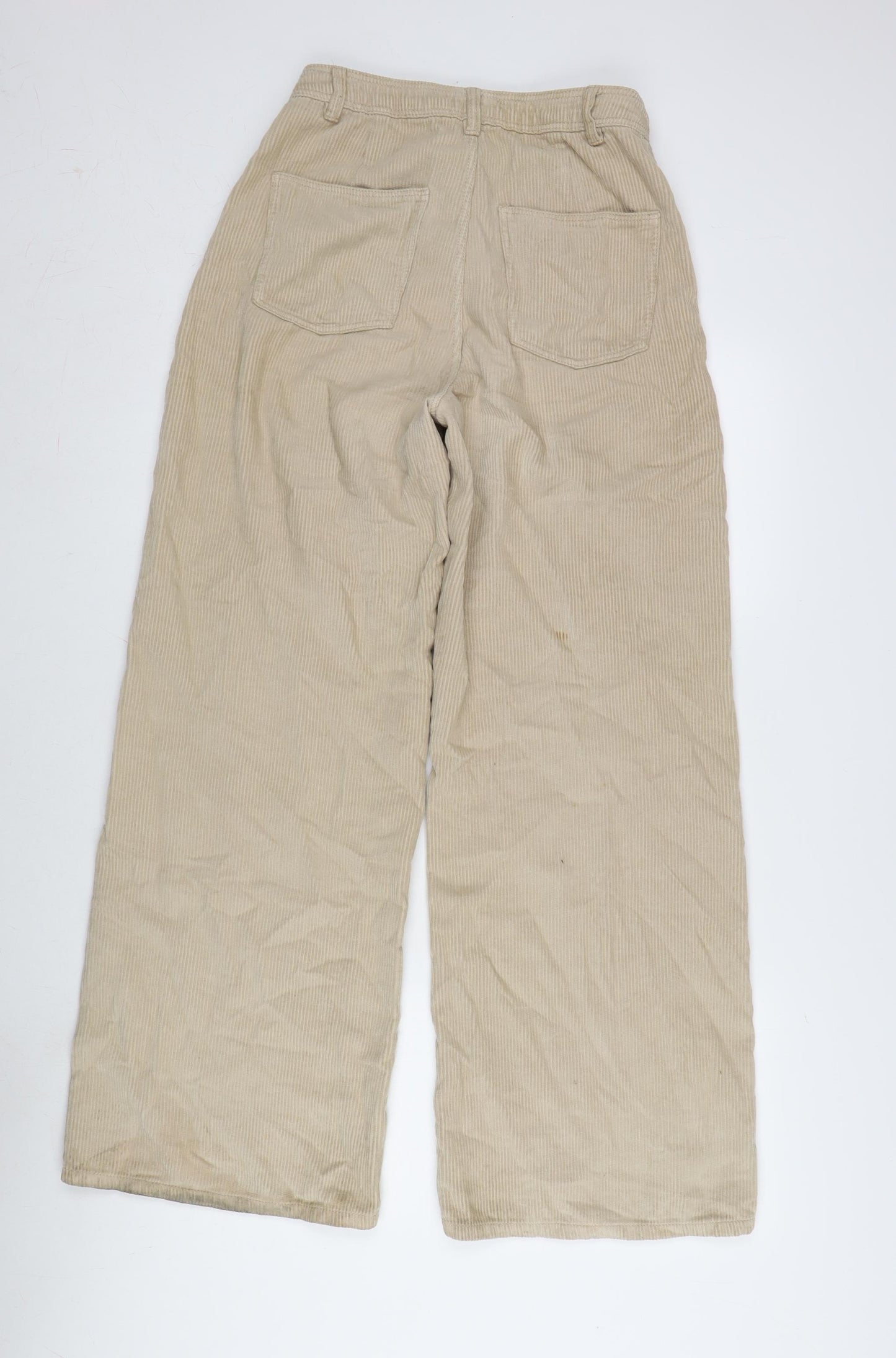 Berksha Womens Beige Cotton Trousers Size 8 L31 in Regular Zip