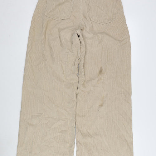 Berksha Womens Beige Cotton Trousers Size 8 L31 in Regular Zip