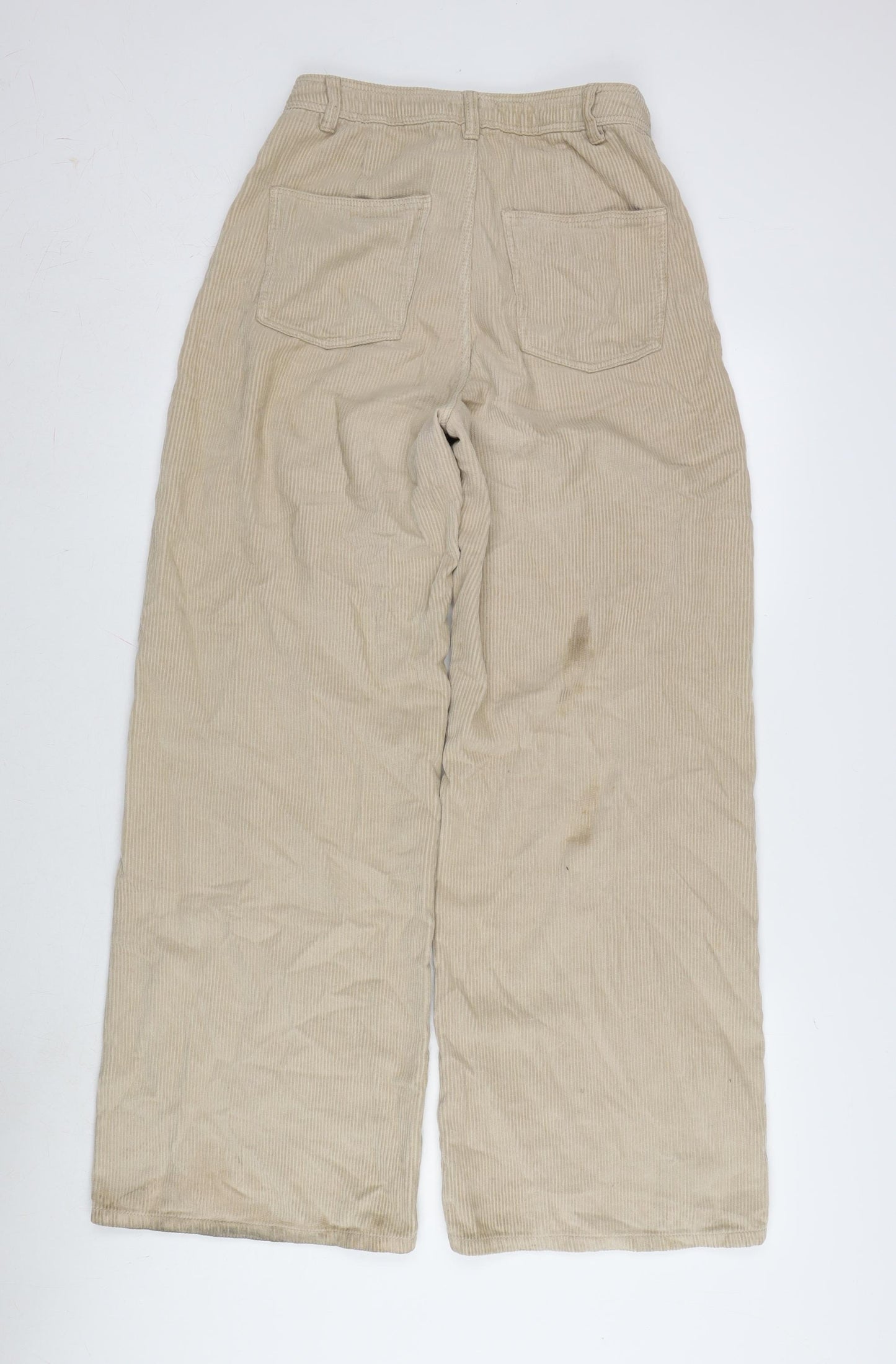 Berksha Womens Beige Cotton Trousers Size 8 L31 in Regular Zip