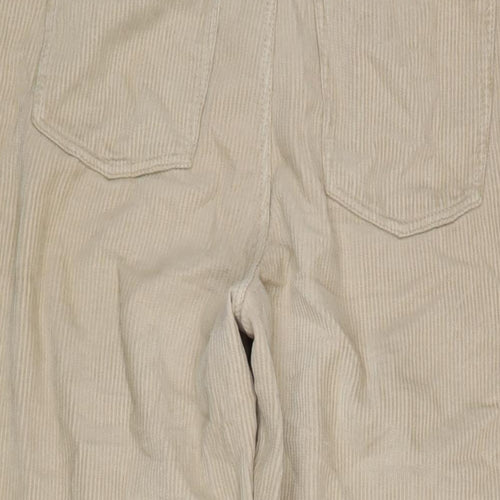 Berksha Womens Beige Cotton Trousers Size 8 L31 in Regular Zip