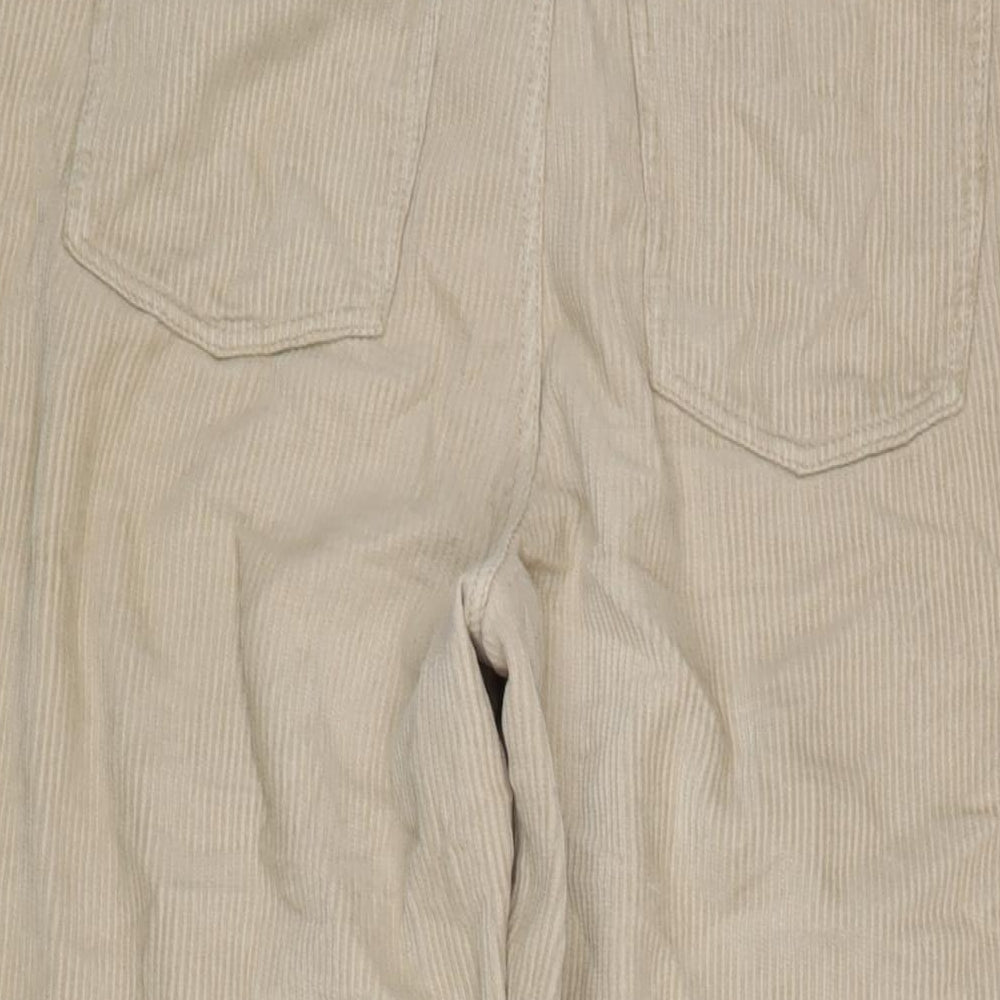 Berksha Womens Beige Cotton Trousers Size 8 L31 in Regular Zip