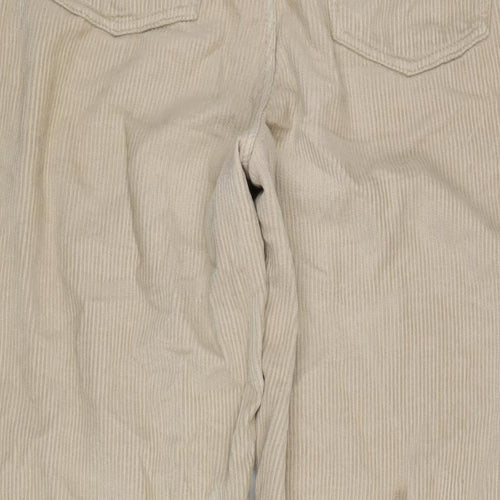 Berksha Womens Beige Cotton Trousers Size 8 L31 in Regular Zip