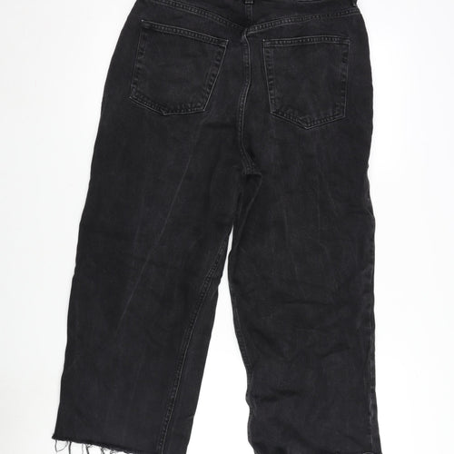 Topshop Womens Grey Cotton Cropped Jeans Size 30 in L22 in Regular Zip - Raw Hem