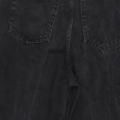 Topshop Womens Grey Cotton Cropped Jeans Size 30 in L22 in Regular Zip - Raw Hem