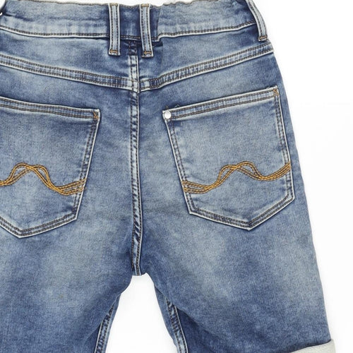 H&M Boys Blue Cotton Bermuda Shorts Size 9-10 Years Regular Zip