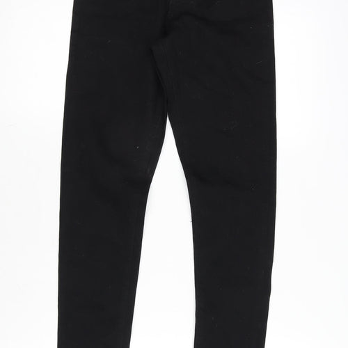 Denim & Co. Womens Black Cotton Blend Tapered Jeans Size 10 L30 in Regular Zip