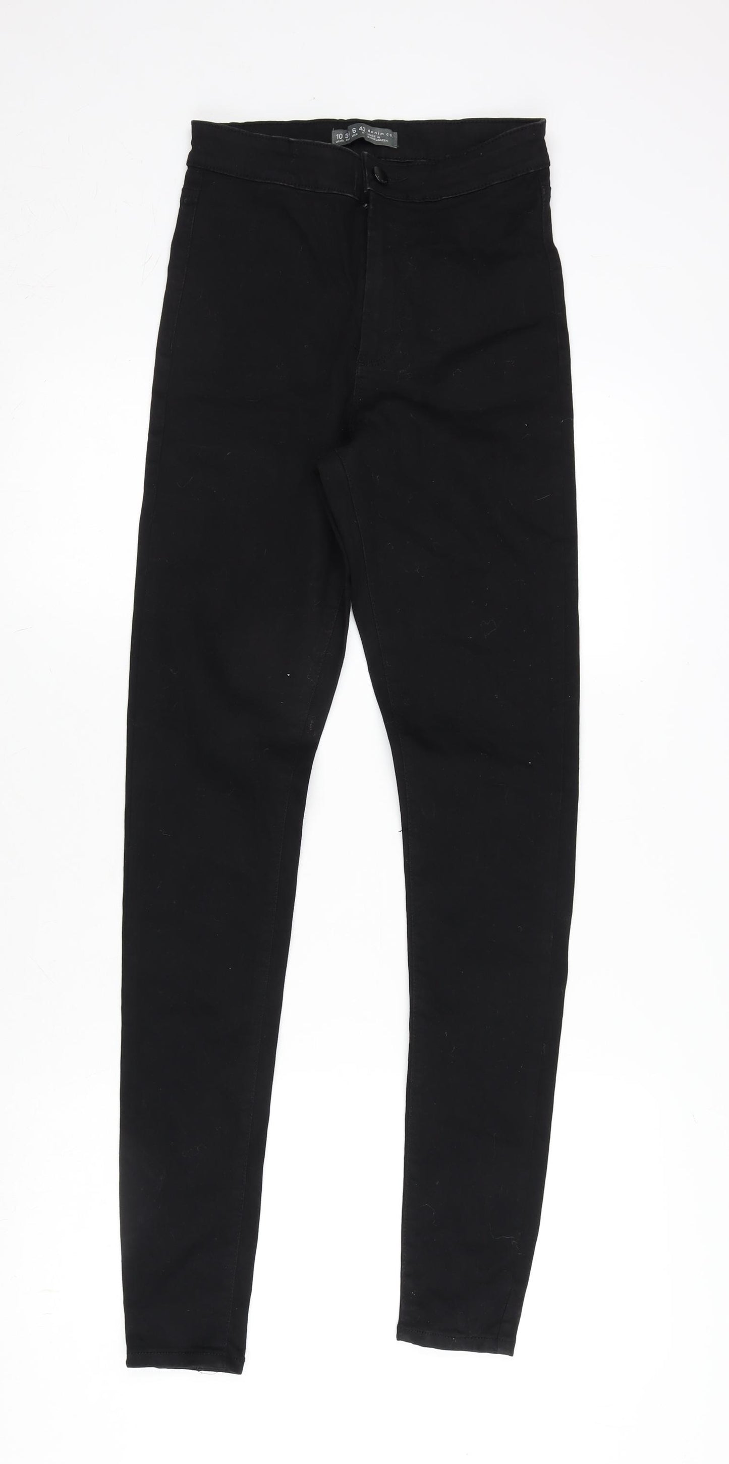 Denim & Co. Womens Black Cotton Blend Tapered Jeans Size 10 L30 in Regular Zip