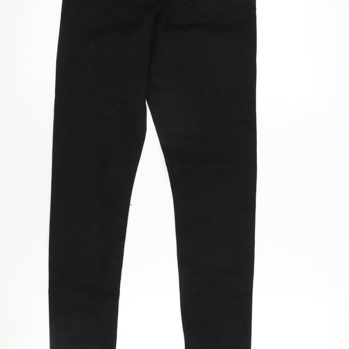 Denim & Co. Womens Black Cotton Blend Tapered Jeans Size 10 L30 in Regular Zip