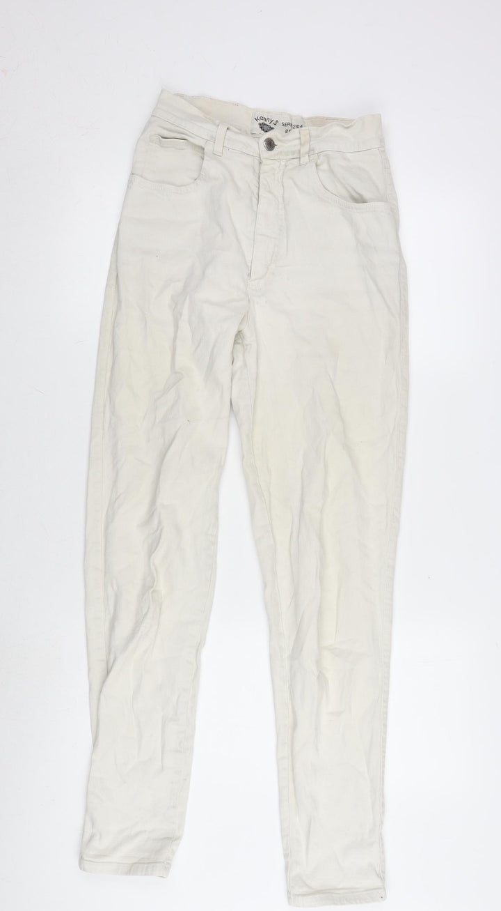 Kennys Womens Ivory Cotton Blend Tapered Jeans Size 25 in L31 in Regular Zip