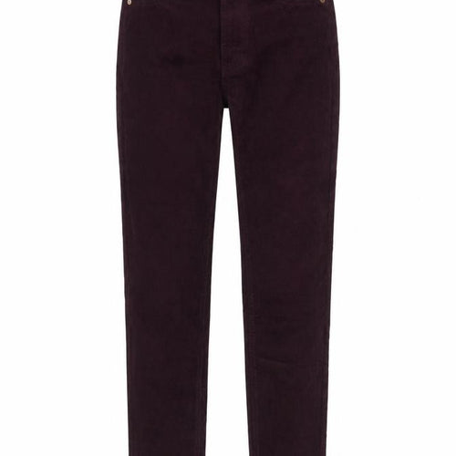 Marks and Spencer Womens Purple Cotton Trousers Size 8 L28 in Regular Zip