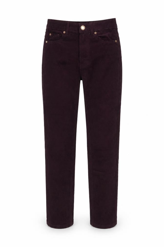 Marks and Spencer Womens Purple Cotton Trousers Size 8 L28 in Regular Zip