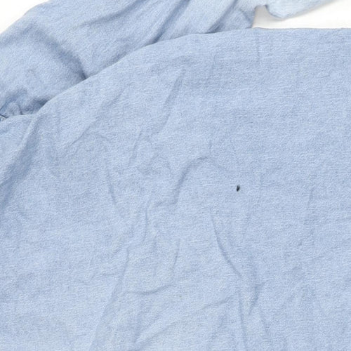 Spring Steen Mens Blue Cotton Button-Up Size 2XL Collared Button