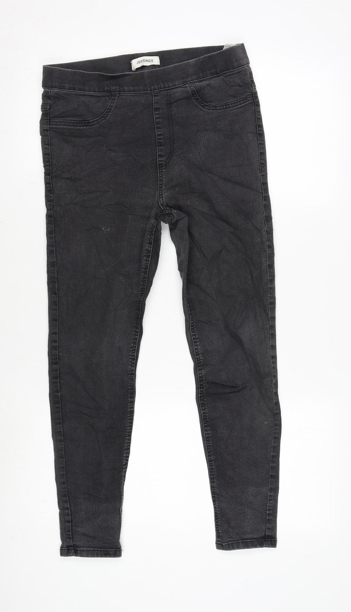 Marks and Spencer Womens Grey Cotton Blend Jegging Jeans Size 10 L24.5 in Regular