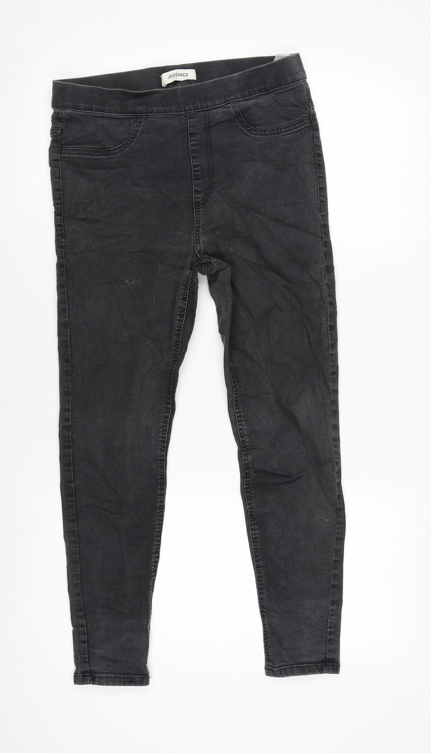 Marks and Spencer Womens Grey Cotton Blend Jegging Jeans Size 10 L24.5 in Regular