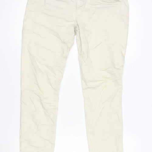 Benetton Womens Beige Cotton Trousers Size 32 in L29 in Regular Zip