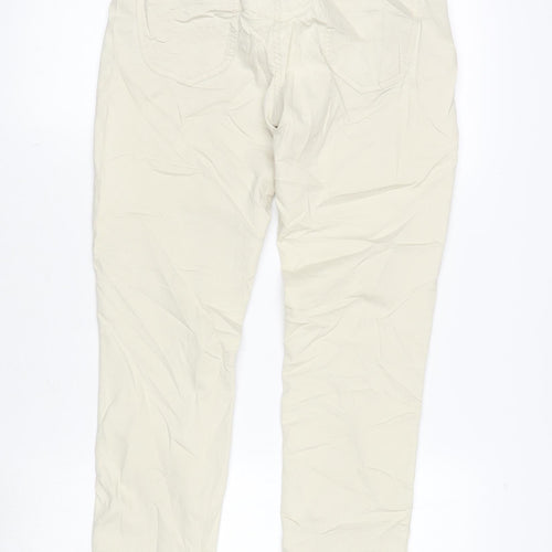 Benetton Womens Beige Cotton Trousers Size 32 in L29 in Regular Zip
