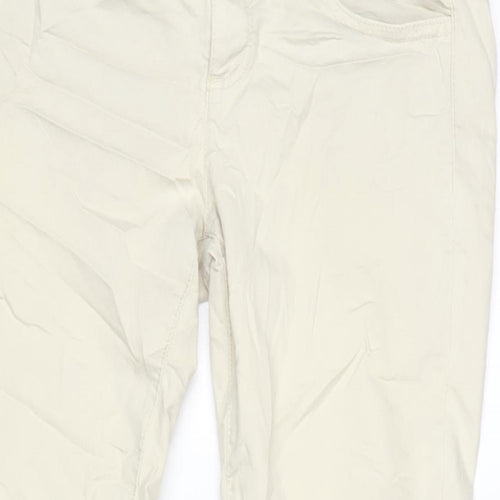 Benetton Womens Beige Cotton Trousers Size 32 in L29 in Regular Zip