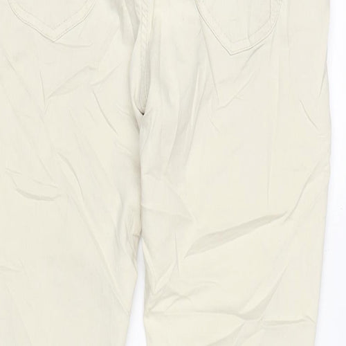 Benetton Womens Beige Cotton Trousers Size 32 in L29 in Regular Zip