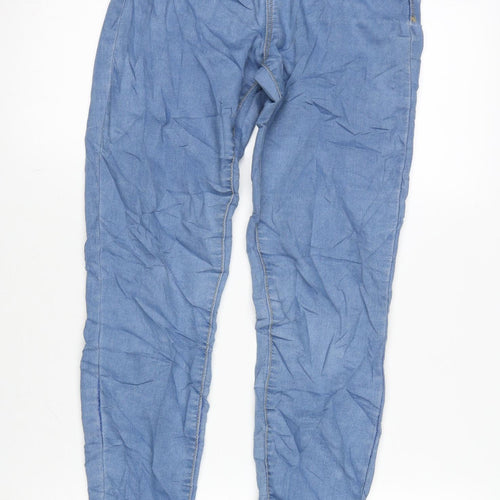 Denim & Co. Womens Blue Cotton Blend Straight Jeans Size 6 L25.5 in Regular Zip
