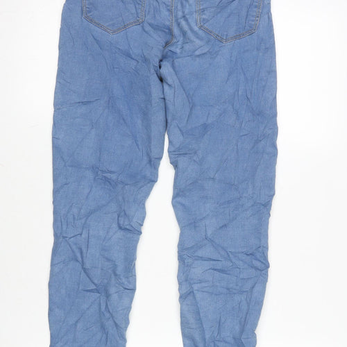 Denim & Co. Womens Blue Cotton Blend Straight Jeans Size 6 L25.5 in Regular Zip