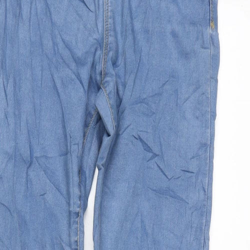 Denim & Co. Womens Blue Cotton Blend Straight Jeans Size 6 L25.5 in Regular Zip