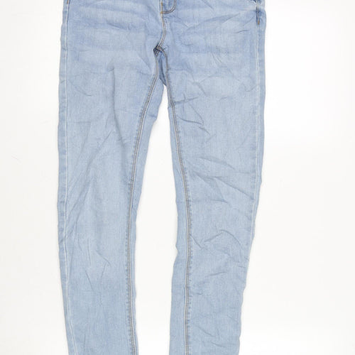 Denim & Co. Womens Blue Cotton Blend Tapered Jeans Size 8 L28.5 in Regular Zip