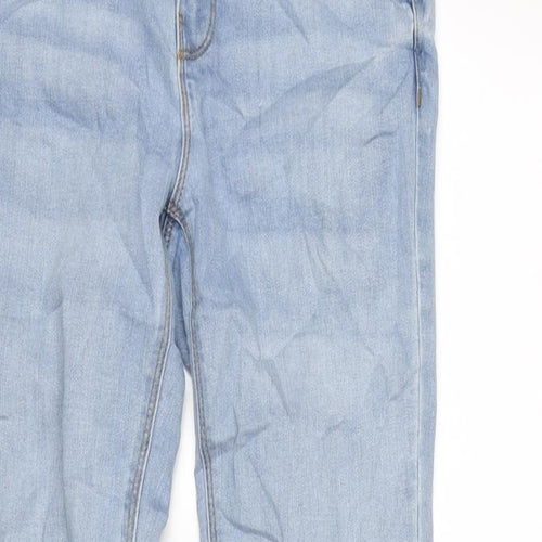 Denim & Co. Womens Blue Cotton Blend Tapered Jeans Size 8 L28.5 in Regular Zip