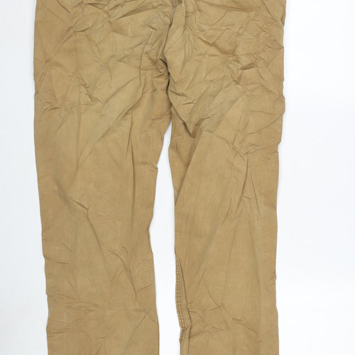 F&F Mens Brown Cotton Blend Straight Jeans Size 38 in L28 in Regular Button