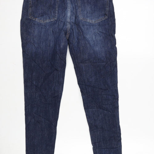 TU Womens Blue Cotton Blend Skinny Jeans Size 8 L27 in Regular Zip