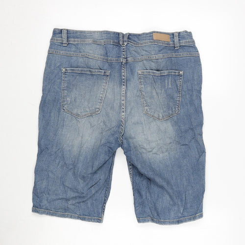 Yessica Womens Blue Houndstooth Cotton Bermuda Shorts Size 34 in L12 in Regular Zip