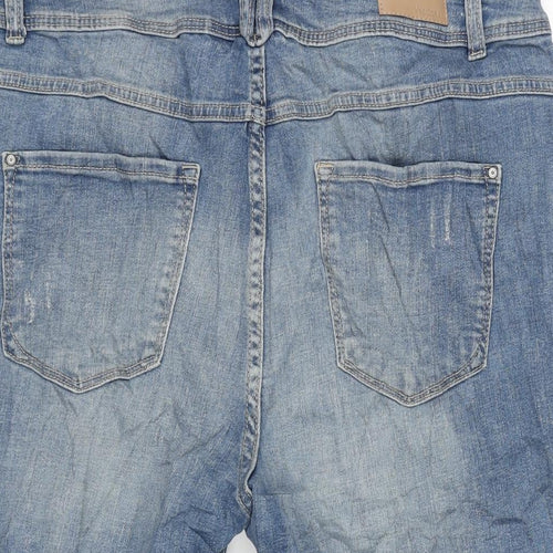 Yessica Womens Blue Houndstooth Cotton Bermuda Shorts Size 34 in L12 in Regular Zip