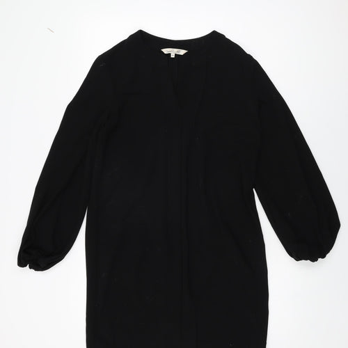 Damsel in a Dress Womens Black Polyester Shift Size 12 V-Neck Zip