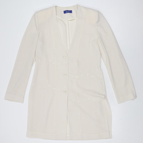 Wish Womens Ivory Polyester Shift Size 14 V-Neck Button