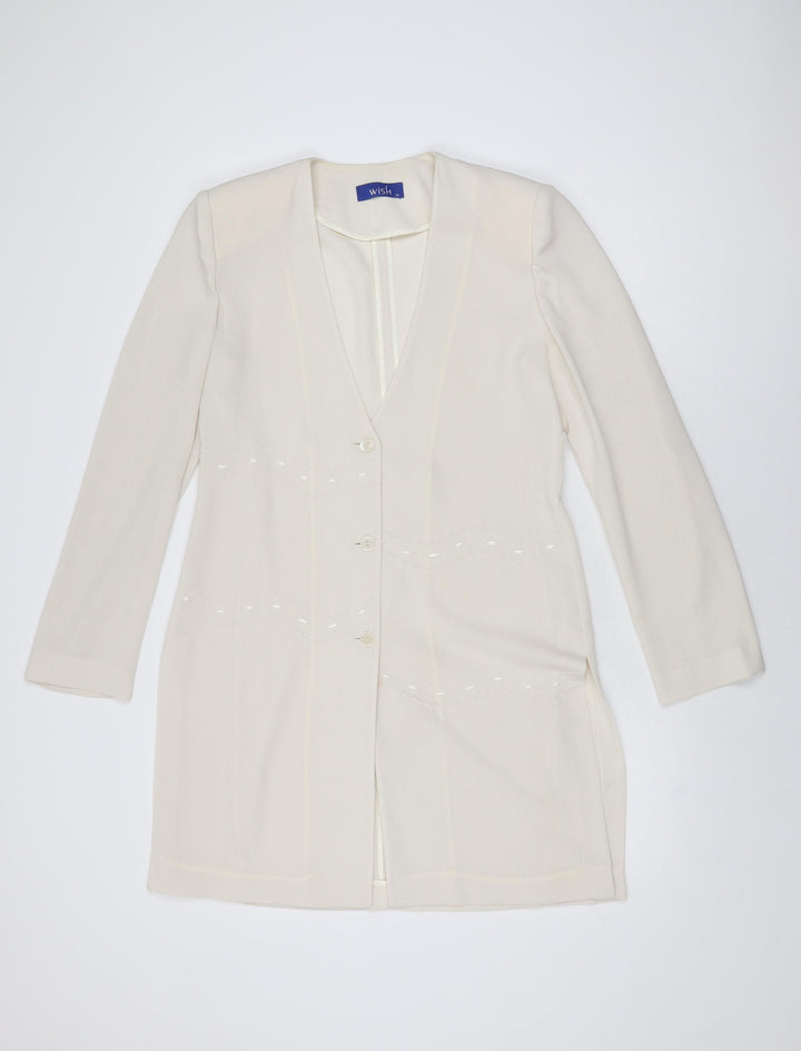 Wish Womens Ivory Polyester Shift Size 14 V-Neck Button
