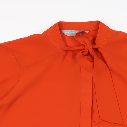 Dorothy Perkins Womens Red Polyester Basic Button-Up Size 14 Round Neck