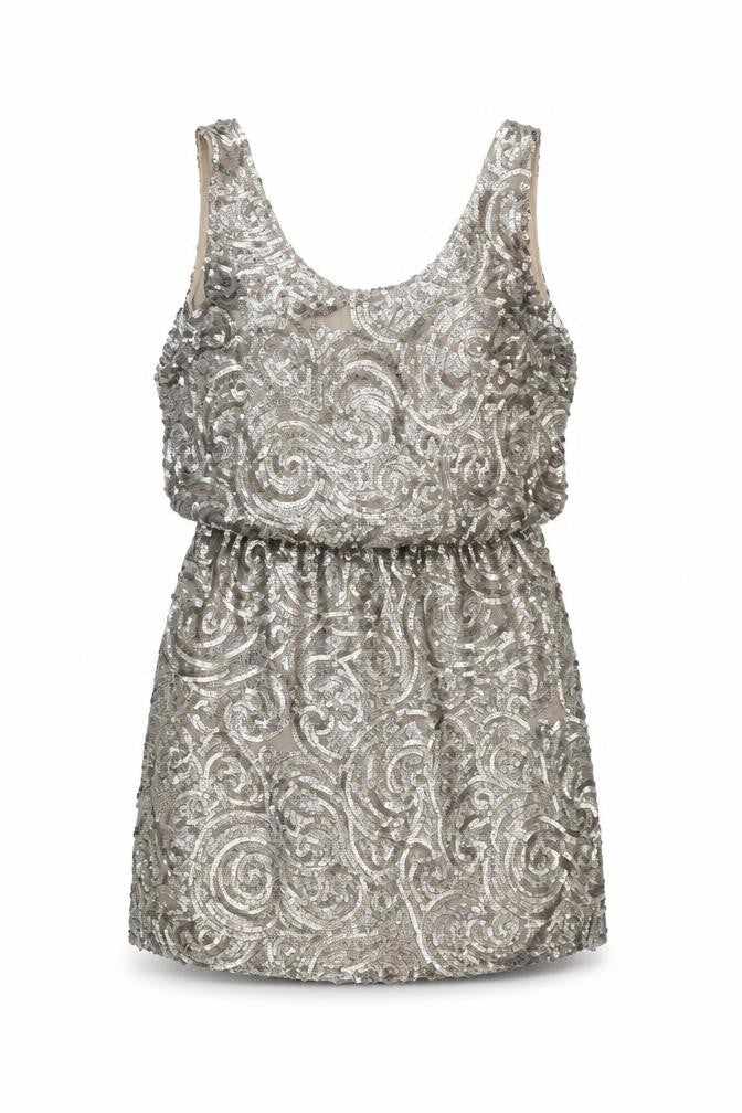 Mango Womens Beige Geometric Polyester Mini Size S Scoop Neck Pullover