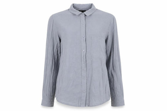 Front view of New Look women’s grey polyester basic button-up, size UK 10, collared