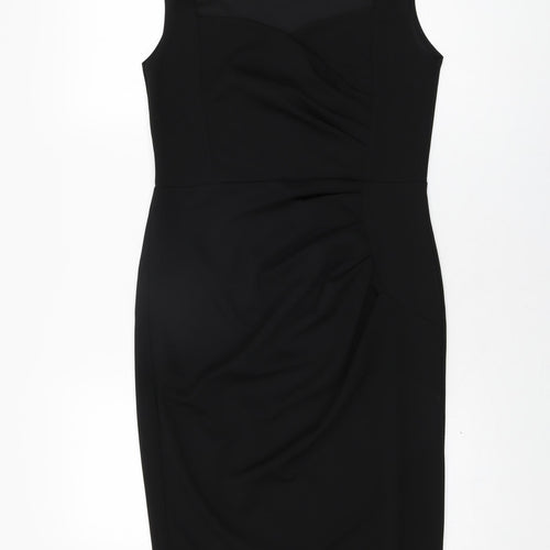 Boohoo Womens Black Polyester Bodycon Size 12 Sweetheart Pullover