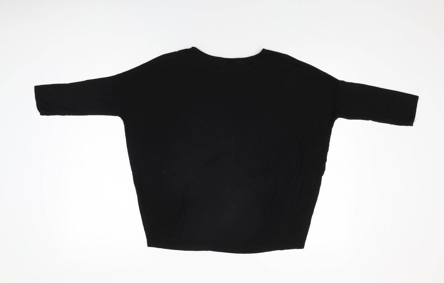 Zara Womens Black Viscose Basic T-Shirt Size S Round Neck
