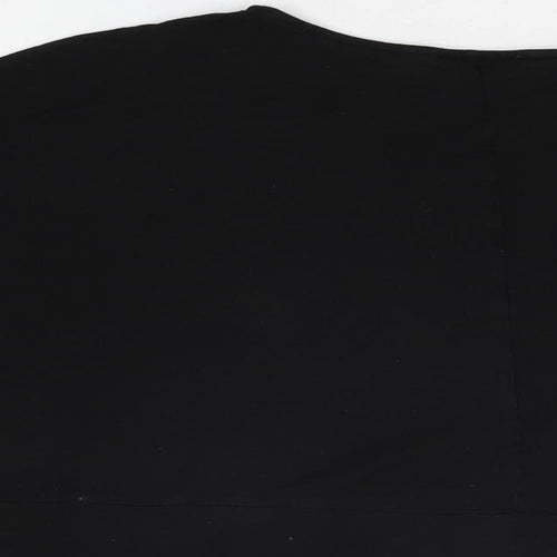 Zara Womens Black Viscose Basic T-Shirt Size S Round Neck
