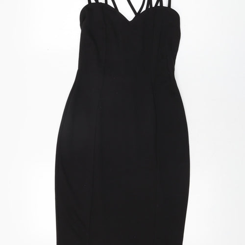 ASOS Womens Black Polyester Bodycon Size 6 Sweetheart Pullover