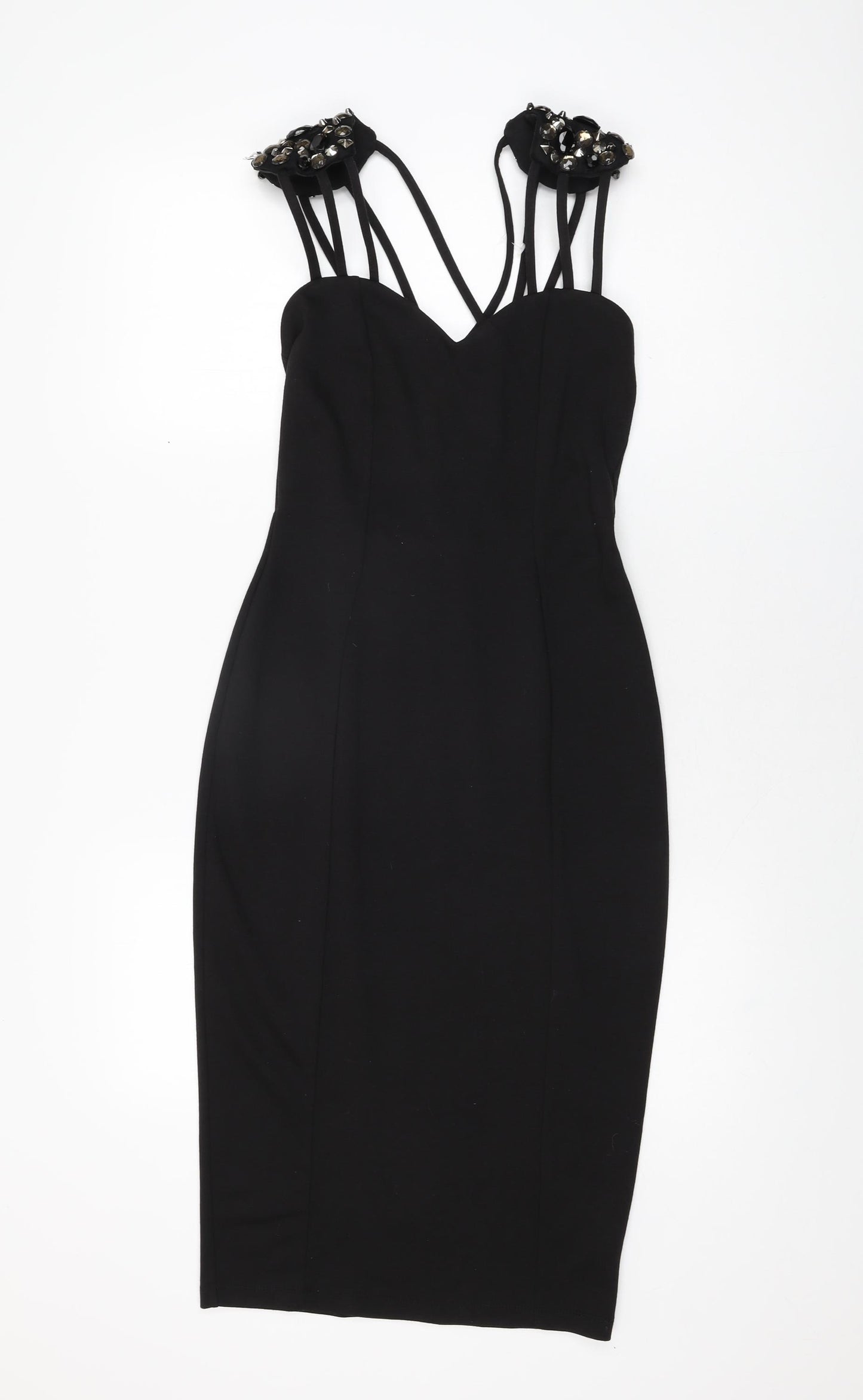ASOS Womens Black Polyester Bodycon Size 6 Sweetheart Pullover