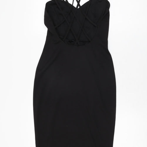 ASOS Womens Black Polyester Bodycon Size 6 Sweetheart Pullover