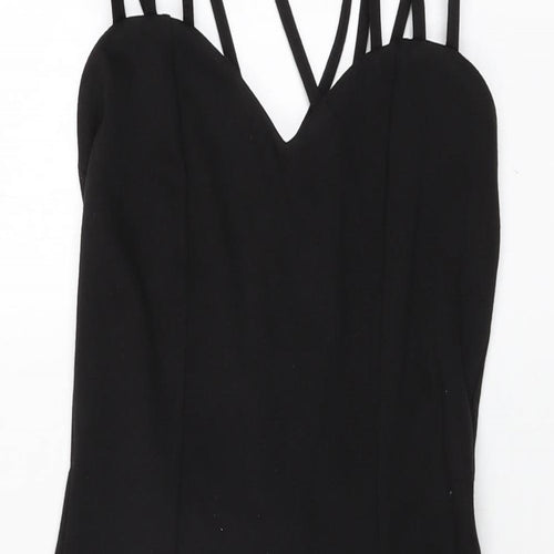 ASOS Womens Black Polyester Bodycon Size 6 Sweetheart Pullover