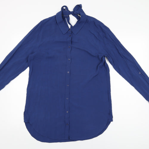 Sandwich Womens Blue Viscose Basic Button-Up Size 10 Collared