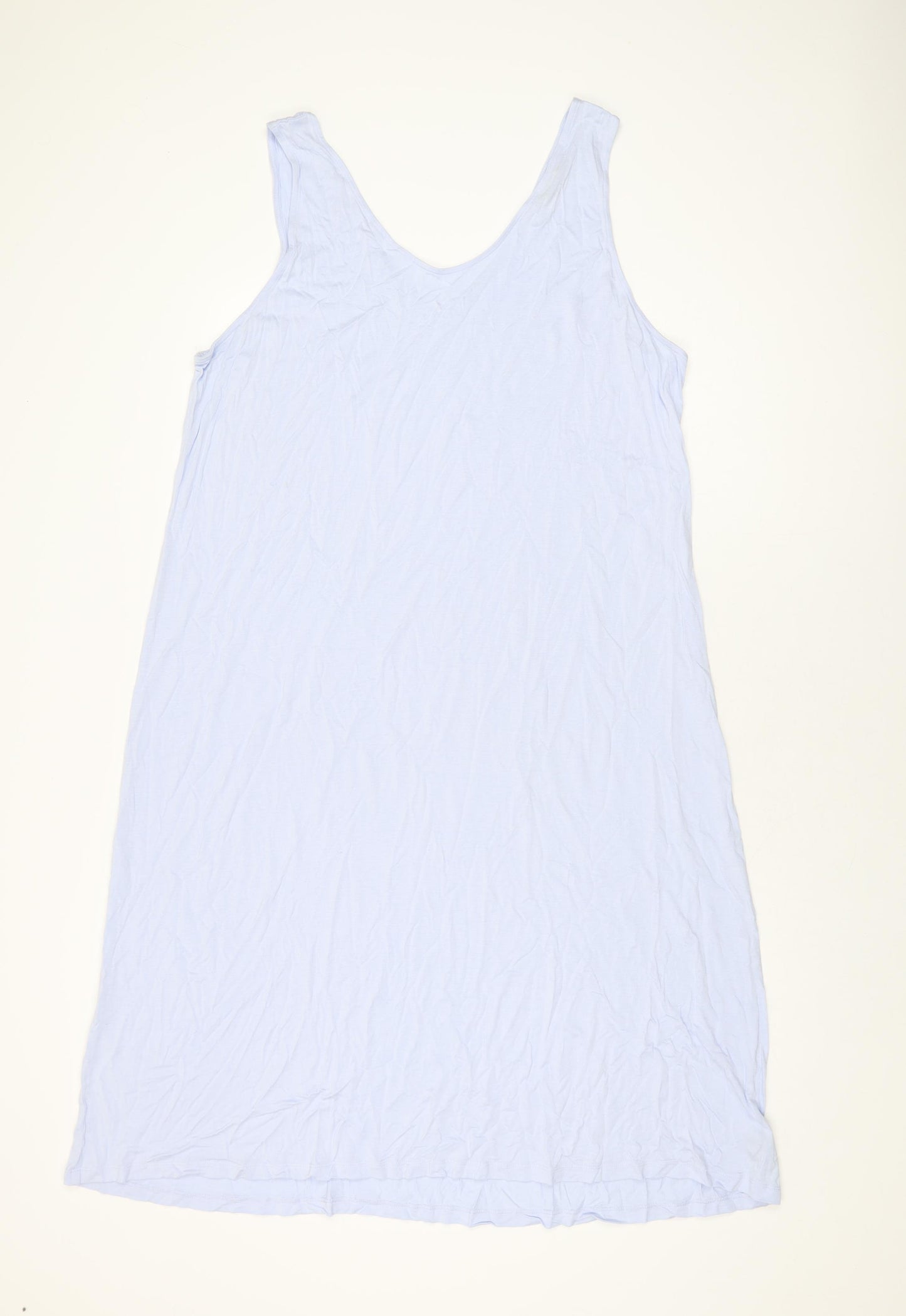 Marks and Spencer Womens Blue Viscose Shift Size 22 V-Neck Pullover
