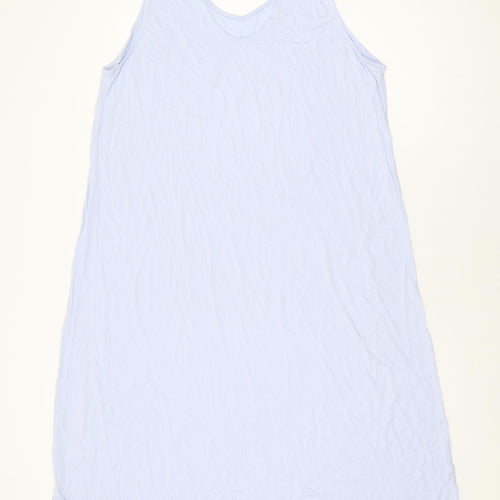 Marks and Spencer Womens Blue Viscose Shift Size 22 V-Neck Pullover