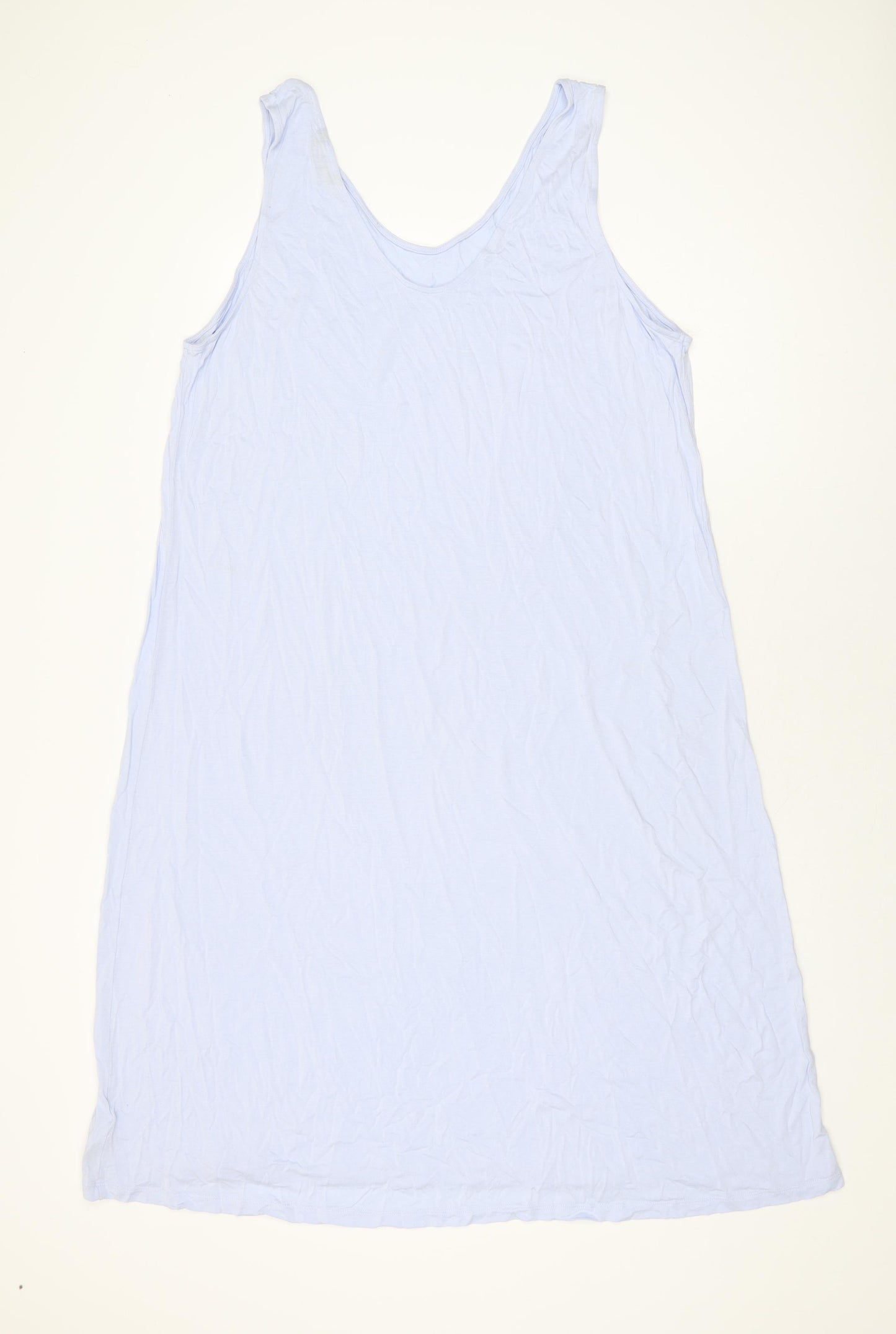 Marks and Spencer Womens Blue Viscose Shift Size 22 V-Neck Pullover