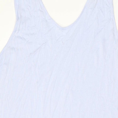 Marks and Spencer Womens Blue Viscose Shift Size 22 V-Neck Pullover